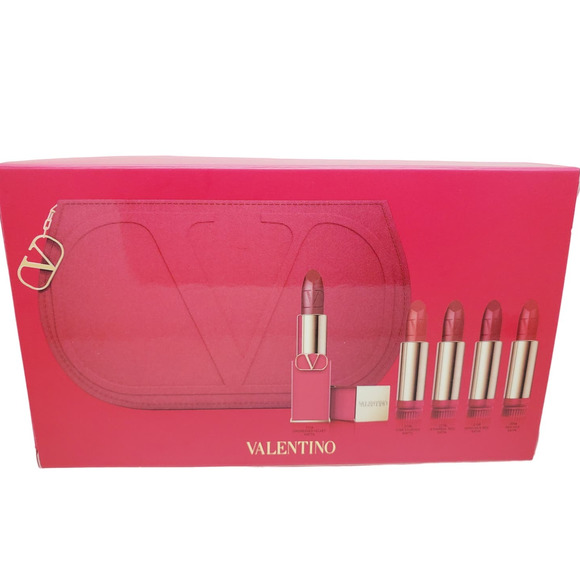 Valentino Rosso Couture Pouch Lipstick Set - 5 Lipstick Refills + Case - Picture 4 of 5